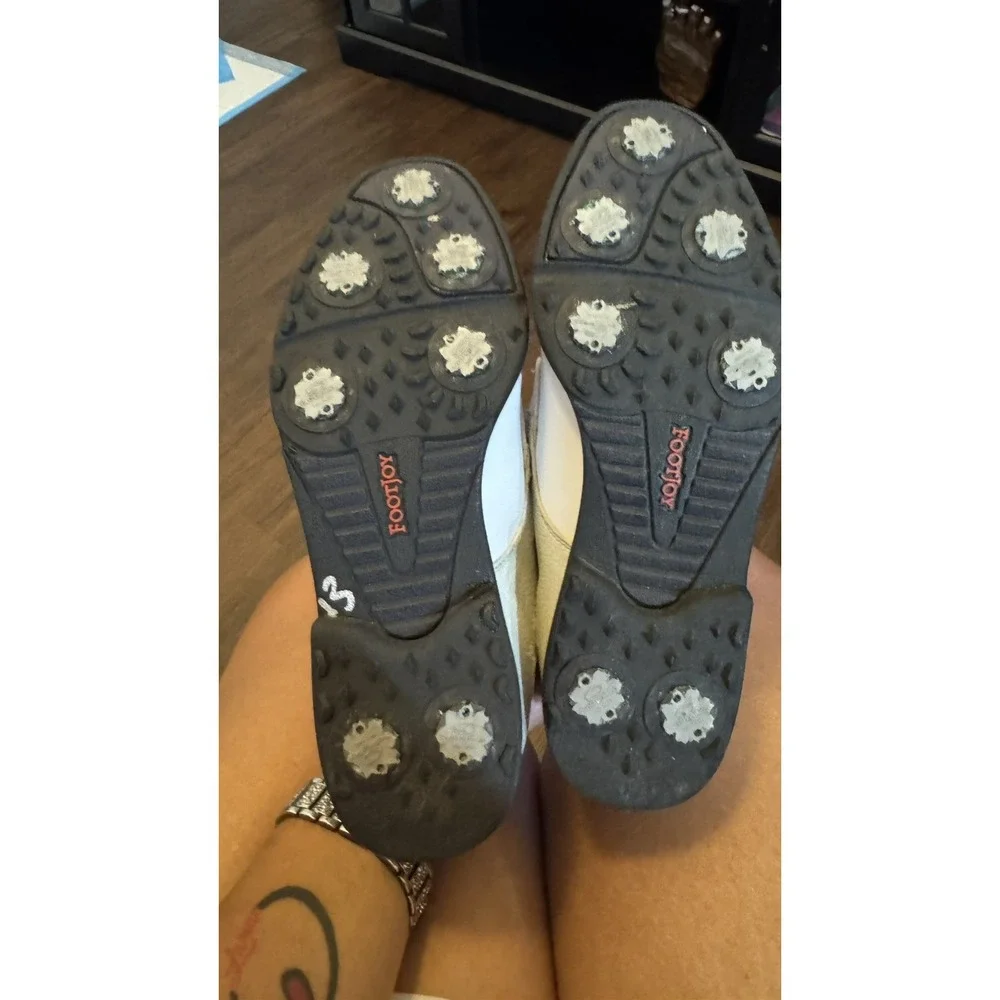 Footjoy Womens‎ GreenJoys Size 7M Golf Shoes #48704 Soft Spikes Leather